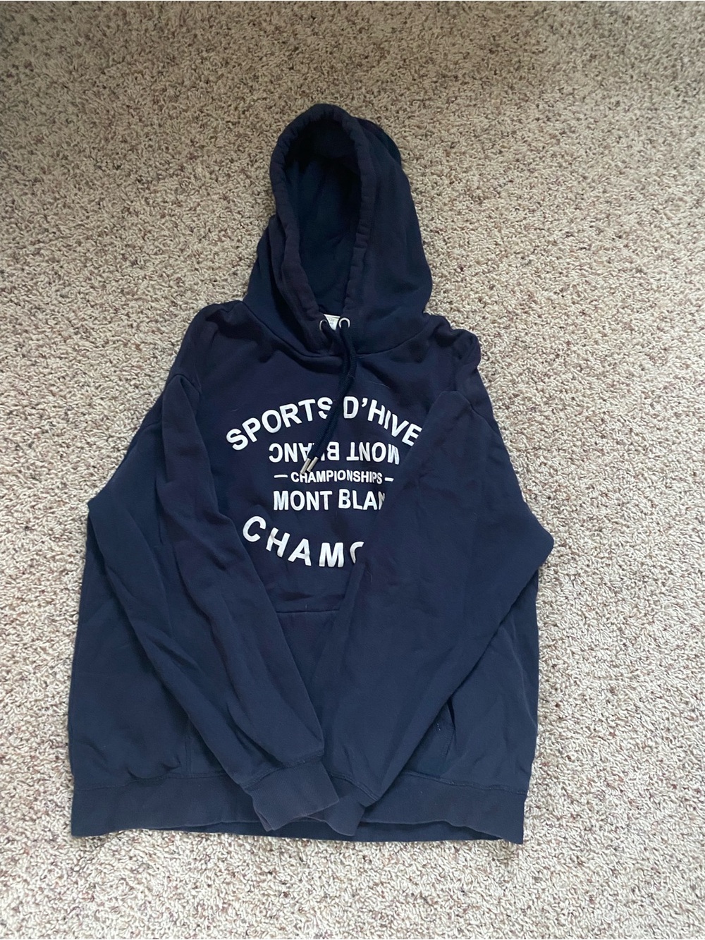H&M Navy Blue Graphic Hoodie